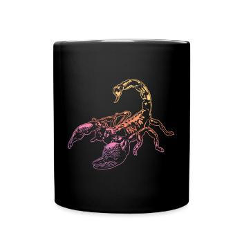 Coole Skorpion-Insektenskizze Grafik Skorpion-Liebhaber - Tasse einfarbig - Schwarz - Vorne