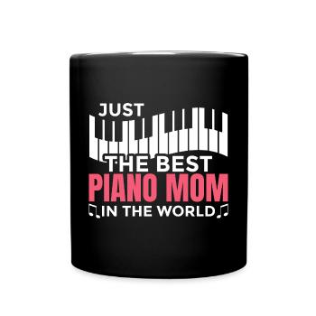 Klavier Mutter - Tasse einfarbig - Schwarz - Vorne