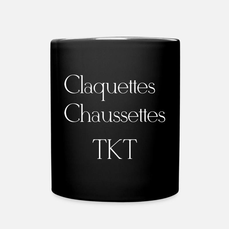 CLAQUETTES CHAUSSETTES TKT - Mug uni - noir