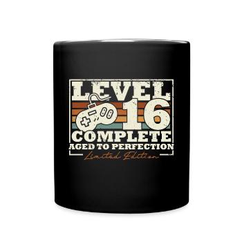 16 Geburtstag Level 16 Complete 16 Jahre Geschenk - Tasse einfarbig - Schwarz - Vorne