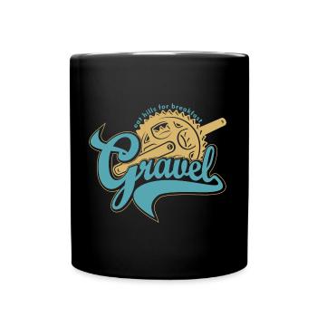 Gravel - eat hills for breakfast - Tasse einfarbig - Schwarz - Vorne