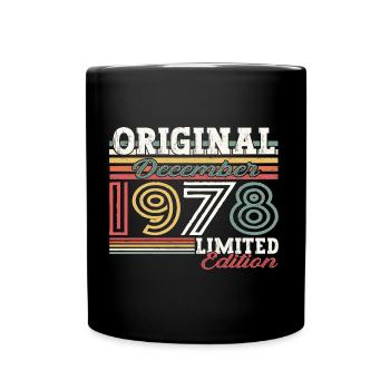 December Born 1978 44th birthday gift - Full Colour Mug - black - Front
