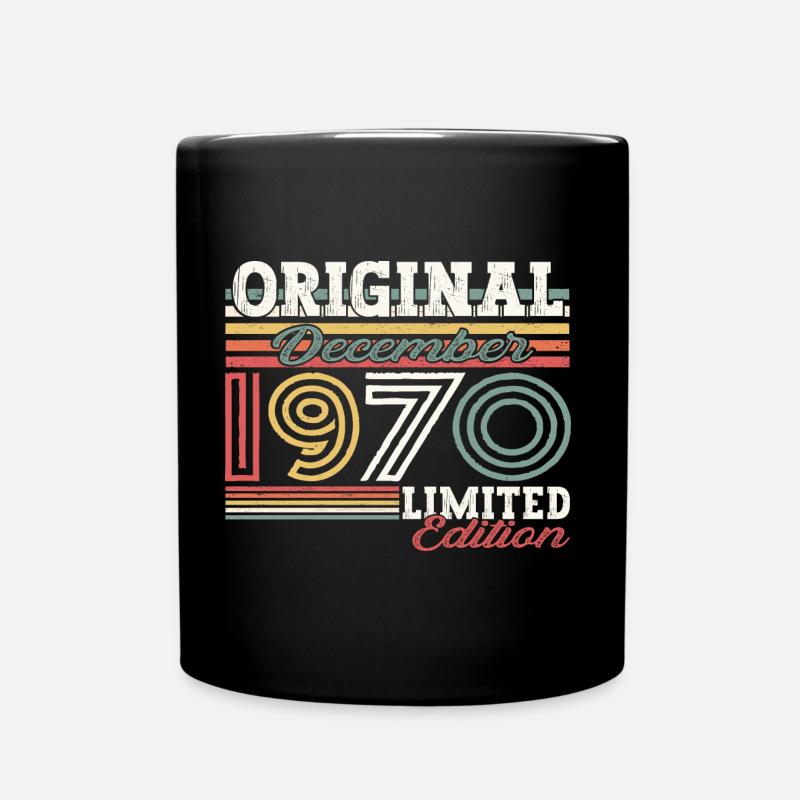 Cadeau original du 52e anniversaire de décembre 1970 - Mug uni - noir