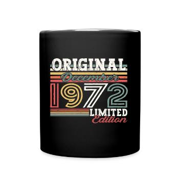 Décembre Né en 1972 Cadeau du 50e anniversaire - Mug uni - noir - Devant