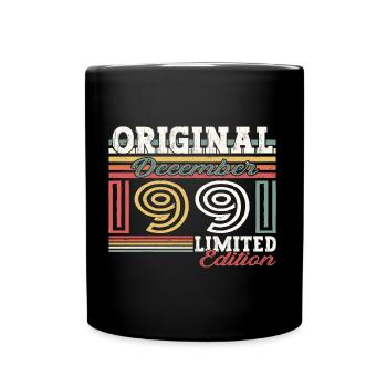 Décembre Né 1991 Cadeau de 31e anniversaire - Mug uni - noir - Devant