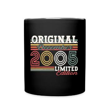 Décembre Année 2005 Cadeau du 17e anniversaire - Mug uni - noir - Devant