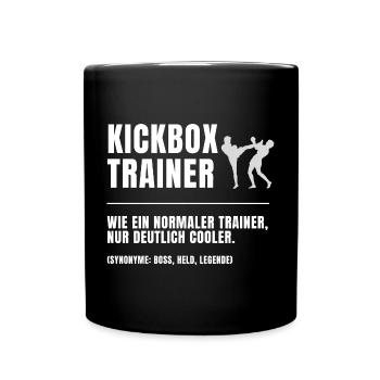 Kickbox Trainer Definition - Tasse einfarbig - Schwarz - Vorne