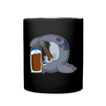 Café Phoque Drôle - Mug uni - noir - Devant