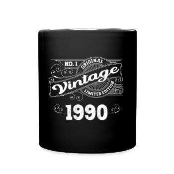 Jahrgang 1990 33. Geburtstag Geschenk Mann/ Frau - Tasse einfarbig - Schwarz - Vorne
