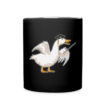 Duck Teacher Pointing Stick School - Full Colour Mug - black - Front