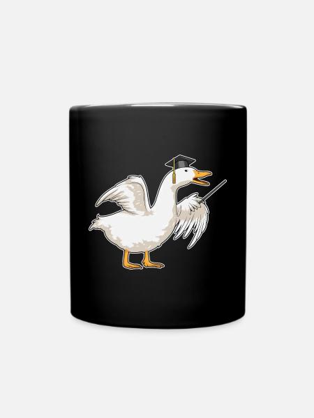 Ente Lehrer Zeigestab Schule - Tasse einfarbig - Schwarz