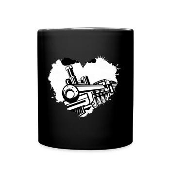 Eisenbahner Lokomotive Eisenbahn "Love-Train" - Tasse einfarbig - Schwarz - Vorne