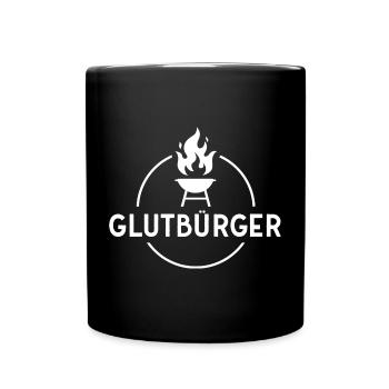 Glutbürger - BBQ - Grill - Tasse einfarbig - Schwarz - Vorne