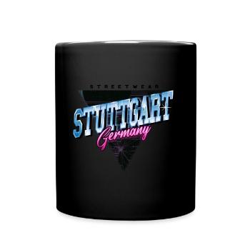 Stuttgart Germany City Skyline Vintage Retro - Full Colour Mug - black - Front