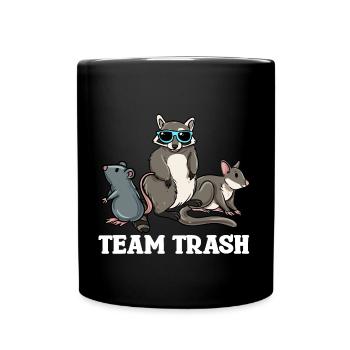 Waschbär Raccoon Trash Panda Waldtier Wildnis - Tasse einfarbig - Schwarz - Vorne