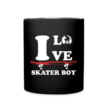 Skater Boy Love Design - Tasse einfarbig - Schwarz - Vorne