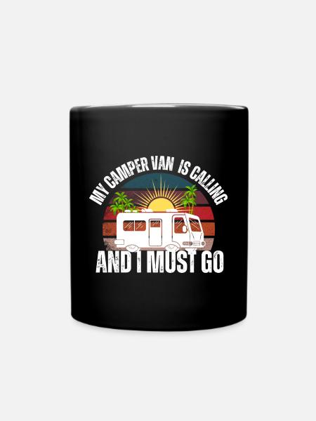My motorhome is calling me - Full Colour Mug - black