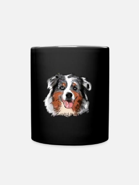 Australian Shepherd - Tasse einfarbig - Schwarz
