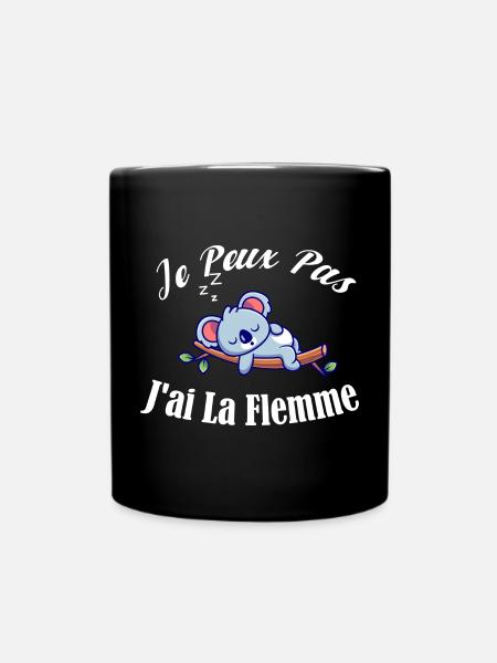 je peux pas J ai sieste - La Flemme - dormir - Mug uni - noir