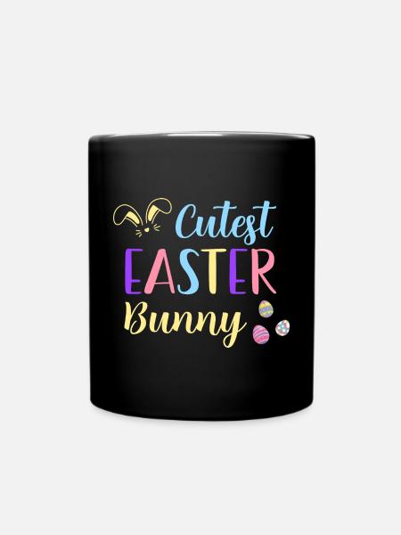Süßer Osterhase - Tasse einfarbig - Schwarz