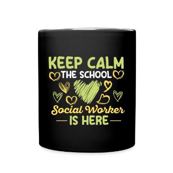 Keep Calm Sozialarbeiter Social Worker Betreuer - Tasse einfarbig - Schwarz - Vorne
