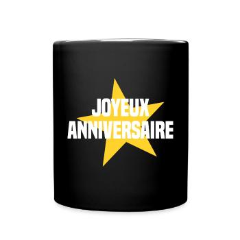Joyeux anniversaire étoile - Mug uni - noir - Devant