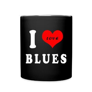 I love blues - Full Colour Mug - black - Front