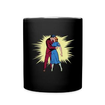 Der stehende Kuss - Tasse einfarbig - Schwarz - Vorne