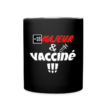 Majeur et vacciné - Mug uni - noir - Devant