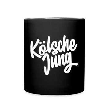Kölsche Jung Script Design - Tasse einfarbig - Schwarz - Vorne