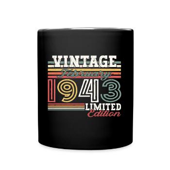 Millésime février millésime 1943 cadeau d’anniversaire - Mug uni - noir - Devant