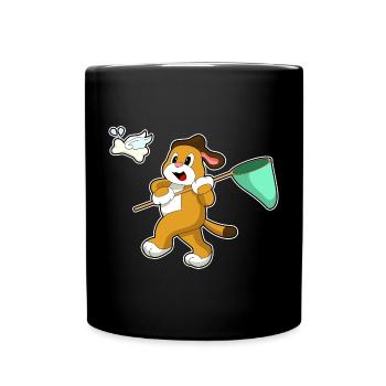 Pêche au filet de débarquement Dog Angler - Mug uni - noir - Devant