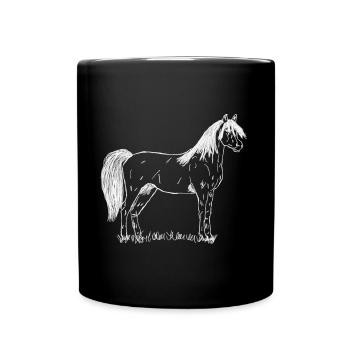 Pferd - Tasse einfarbig - Schwarz - Vorne