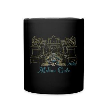 Mdina Gate, Malta - Tasse einfarbig - Schwarz - Vorne