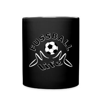 Fußball Mutter Leben Sport Fan - Tasse einfarbig - Schwarz - Vorne