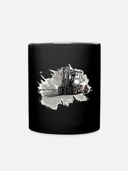 Gabelstapler - Tasse einfarbig - Schwarz