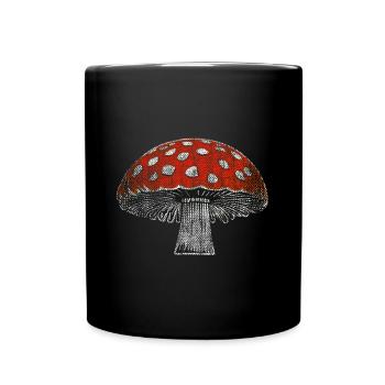 Red toadstool AMANITA MUSCARIA - Full Colour Mug - black - Front