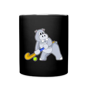 Hippopotamus Hockey sur gazon Stick - Mug uni - noir - Devant