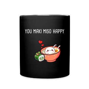 Kawaii Ramen You Maki Miso Happy - Tasse einfarbig - Schwarz - Vorne