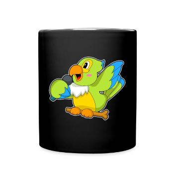 Parrot Singer Microphone Singing - Full Colour Mug - black - Front