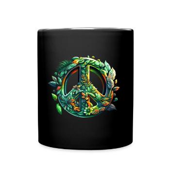 Signe de paix, Paix, Symbole de paix, Sauver la terre - Mug uni - noir - Devant