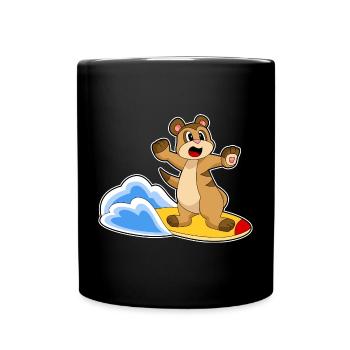 Été de surf sur planche de surf sur suricate - Mug uni - noir - Devant
