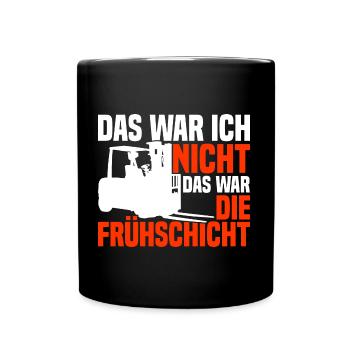 Gabelstaplerfahrer Gabelstapler Staplerfahrer - Tasse einfarbig - Schwarz - Vorne