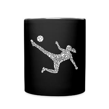 Fußball Spielerin Mädchen Frauen Fußballspielerin - Tasse einfarbig - Schwarz - Vorne