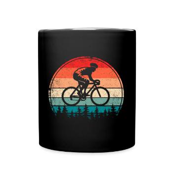 Retro Bicycle Cycling Cyclist - Full Colour Mug - black - Front