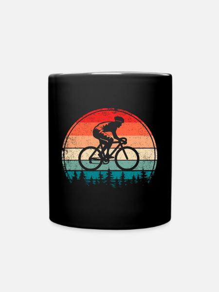 Retro Rennrad Radfahrer Radsport Fahrrad - Tasse einfarbig - Schwarz