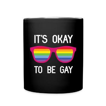 Pride Month - It's Okay To Be Gay - Full Colour Mug - black - Front