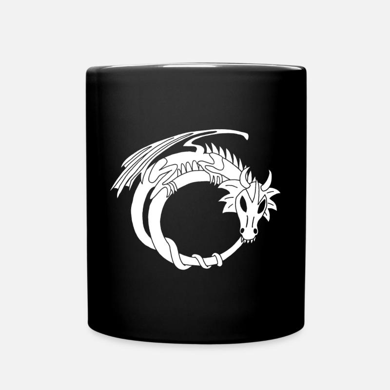 Der Ring des weißen Drachen - Tasse einfarbig - Schwarz
