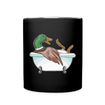 Ente Baden Badewanne - Tasse einfarbig - Schwarz - Vorne
