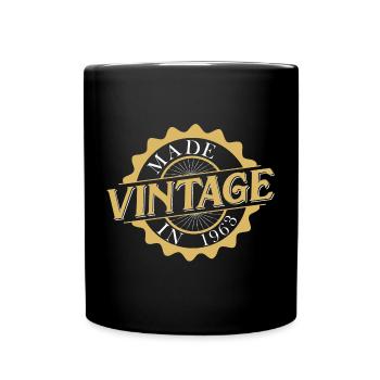 Made in 1963 Geburtstag - Tasse einfarbig - Schwarz - Vorne